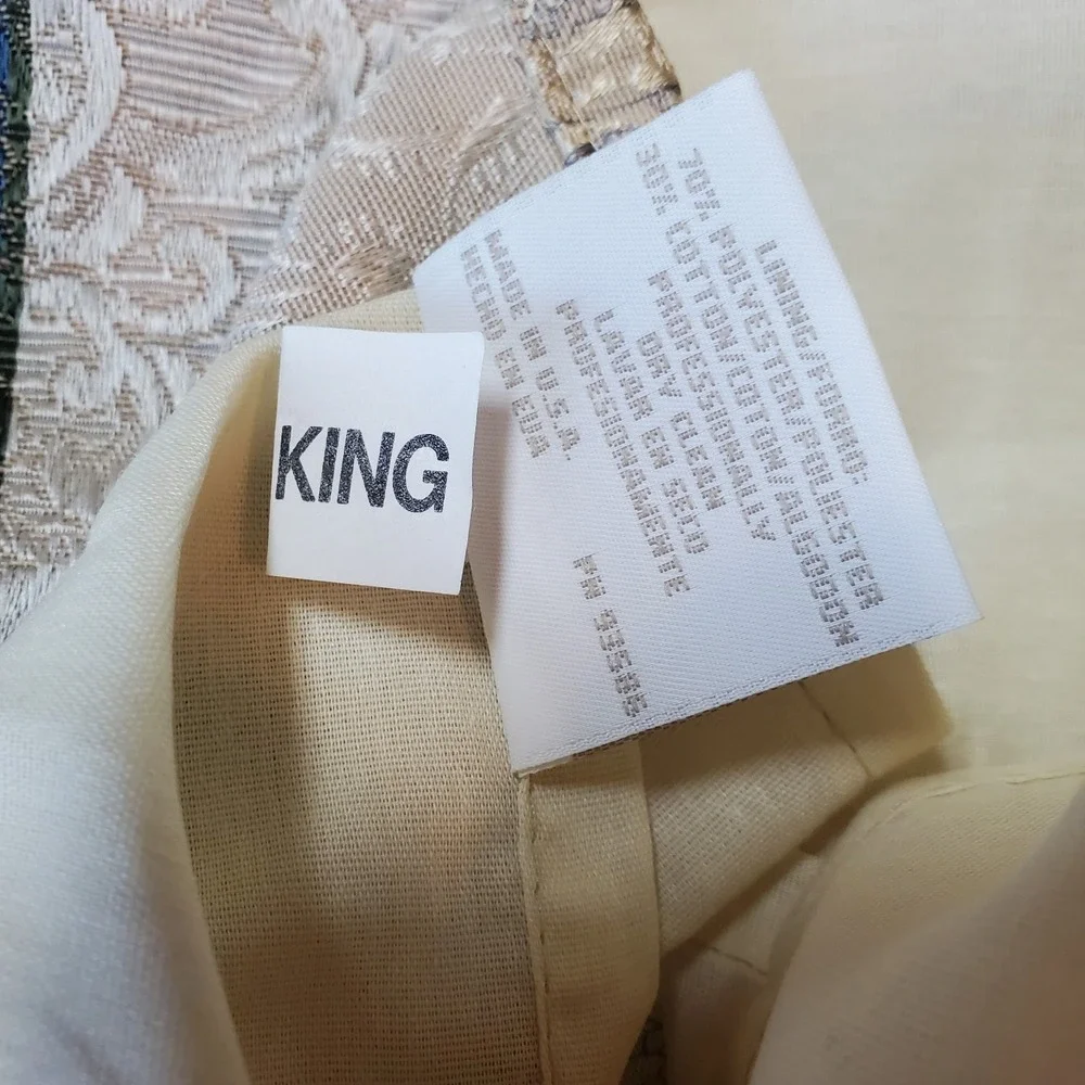croscill king‎ size bed skirt Gold Green Purple Paisley Damask Pattern 13